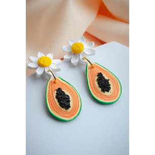 Aritos Frutas Papayas y flores 