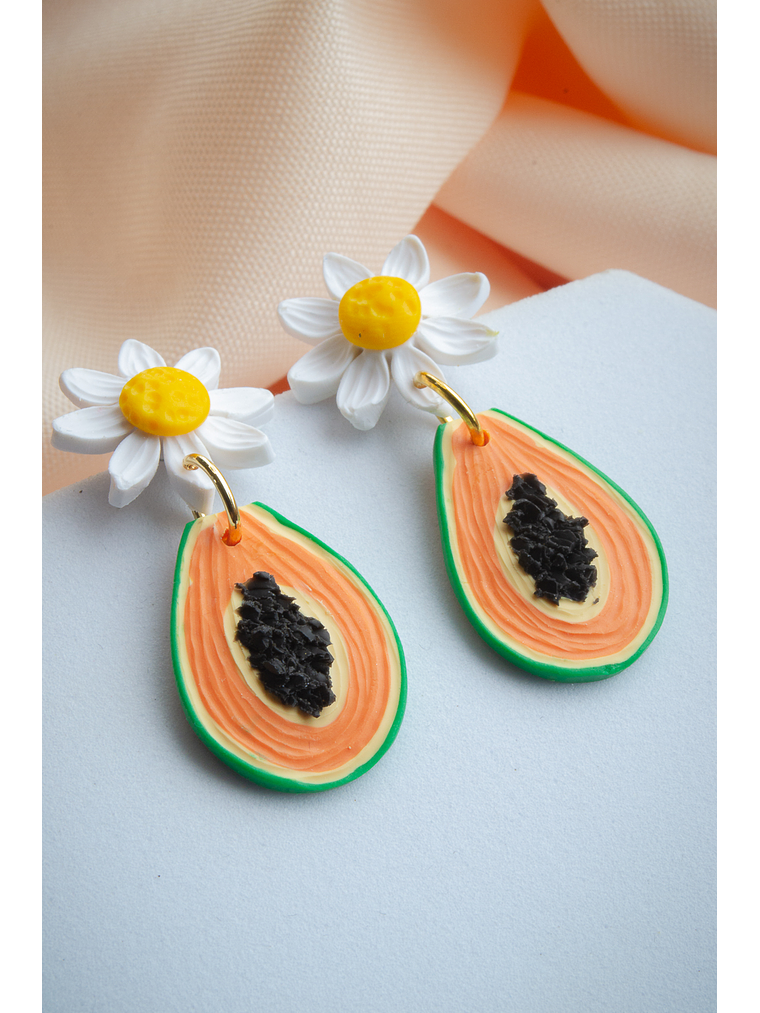 Aritos Frutas Papayas y flores  2