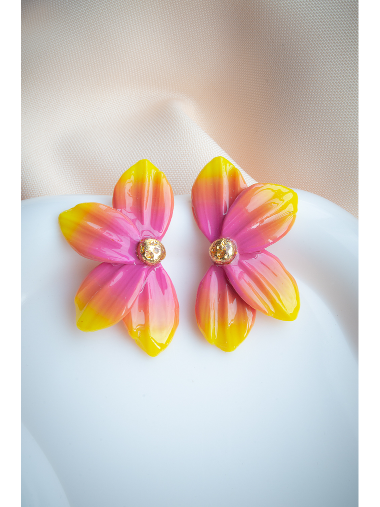 Aritos modelo flor de loto  1