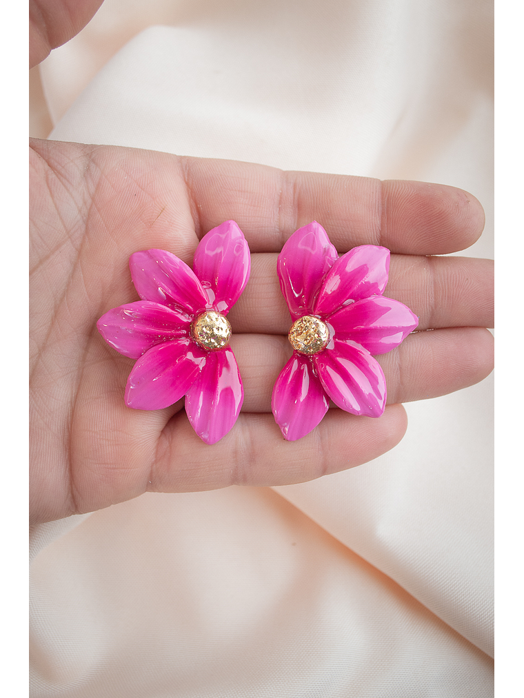 Aritos modelo flor de loto  2