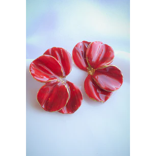 Aros de arcilla polimérica modelo Scrunchys Rojos con dorado