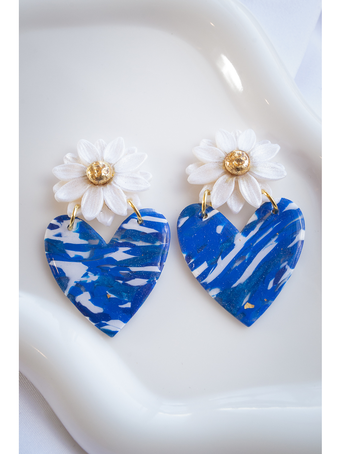 Aros de arcilla polimérica Corazon y Flor 1