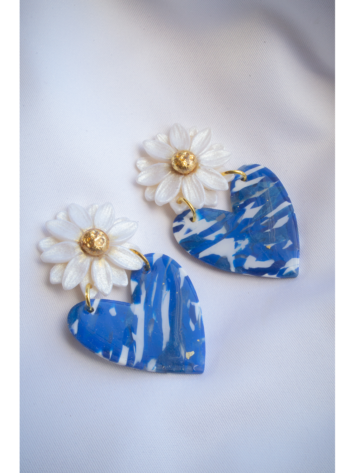 Aros de arcilla polimérica Corazon y Flor 4