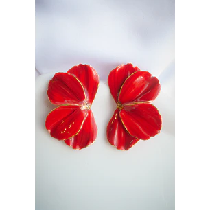 Aros de arcilla polimérica modelo Scrunchys Rojos con dorado