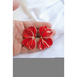 Aros de arcilla polimérica modelo Scrunchys Rojos con dorado