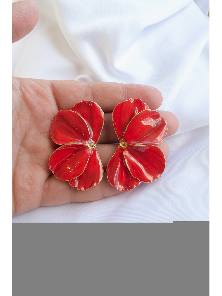 Aros de arcilla polimérica modelo Scrunchys Rojos con dorado 2