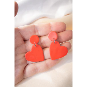 Aritos de Corazón colgante 