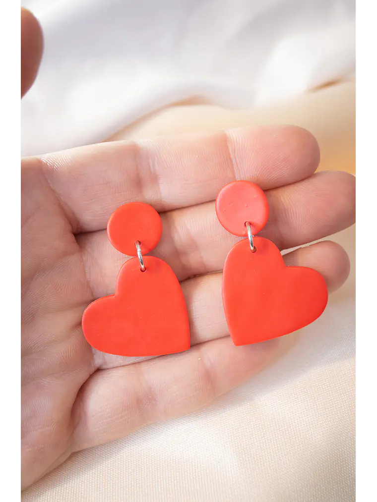 Aritos de Corazón colgante  1