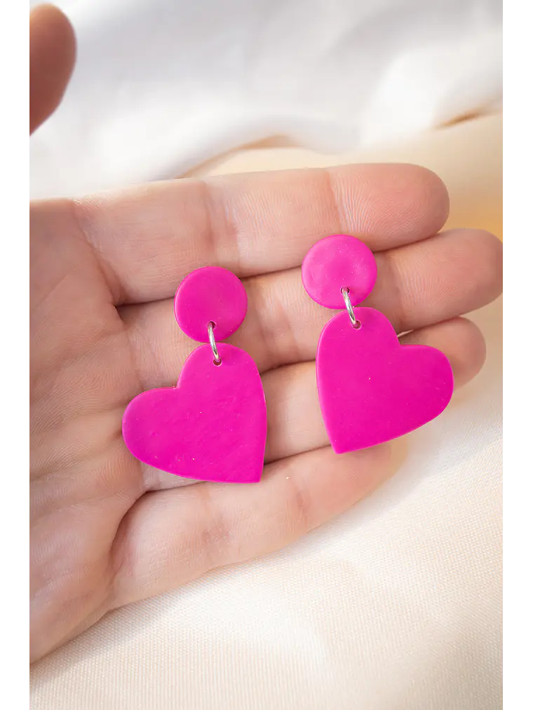 Aritos de Corazón colgante  2