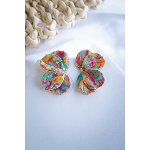 Aritos modelo scrunchys multicolor 4 cms
