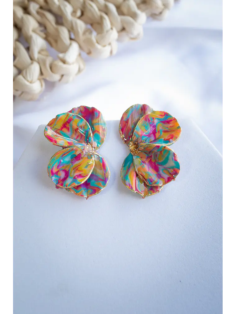Aritos modelo scrunchys multicolor 4 cms 1