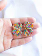 Aritos modelo scrunchys multicolor 4 cms - Miniatura 3