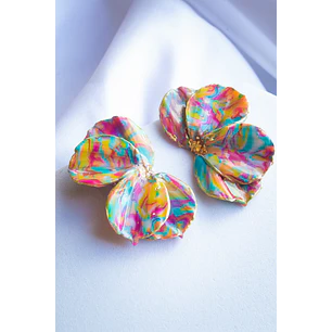 Aritos modelo scrunchys multicolor 4 cms
