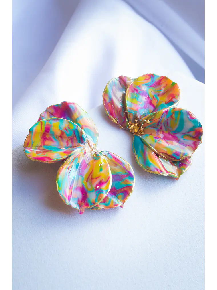 Aritos modelo scrunchys multicolor 4 cms 2