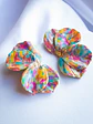 Aritos modelo scrunchys multicolor 4 cms - Miniatura 2