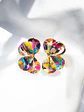 Aritos modelo scrunchys multicolor 4 cms - Miniatura 1