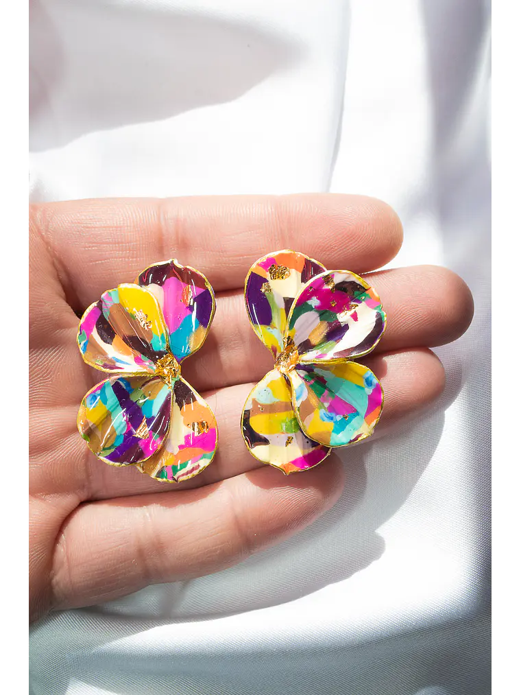 Aritos modelo scrunchys multicolor 4 cms 3