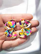 Aritos modelo scrunchys multicolor 4 cms - Miniatura 3