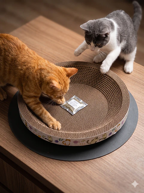 Rascador redondo con catnip