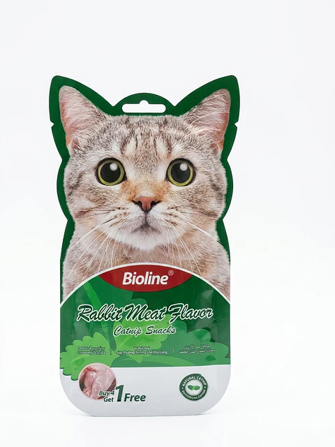 Snack para gato sabor salmon y conejo