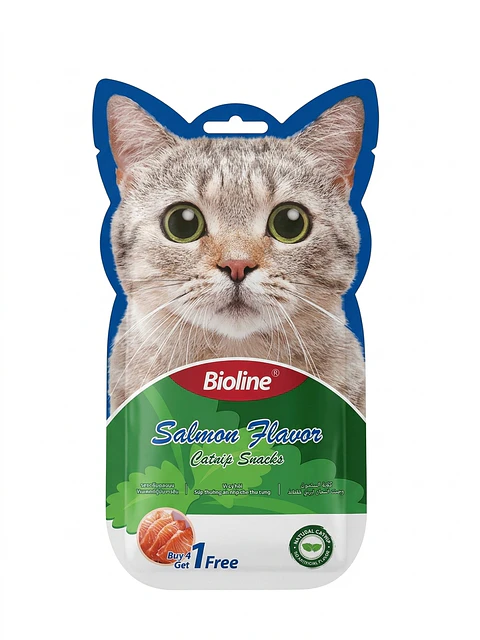 Snack para gato sabor salmon y conejo
