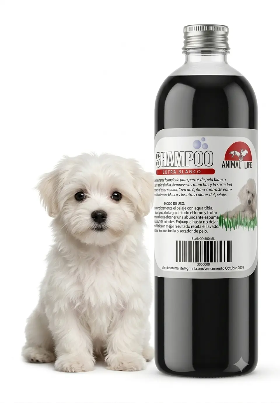 Shampoo para perro de pelo blanco 500 ml 1