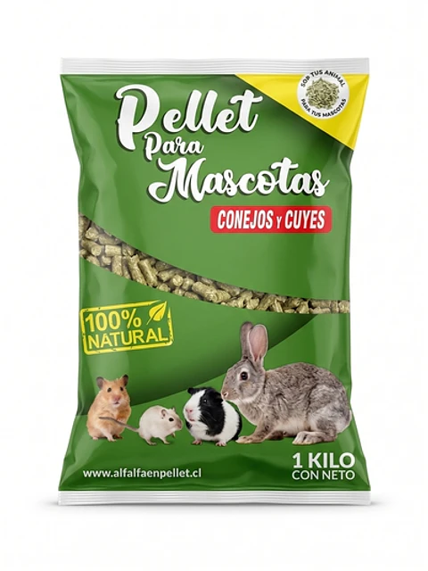 Pellet para mascotas, cuyos y conejos