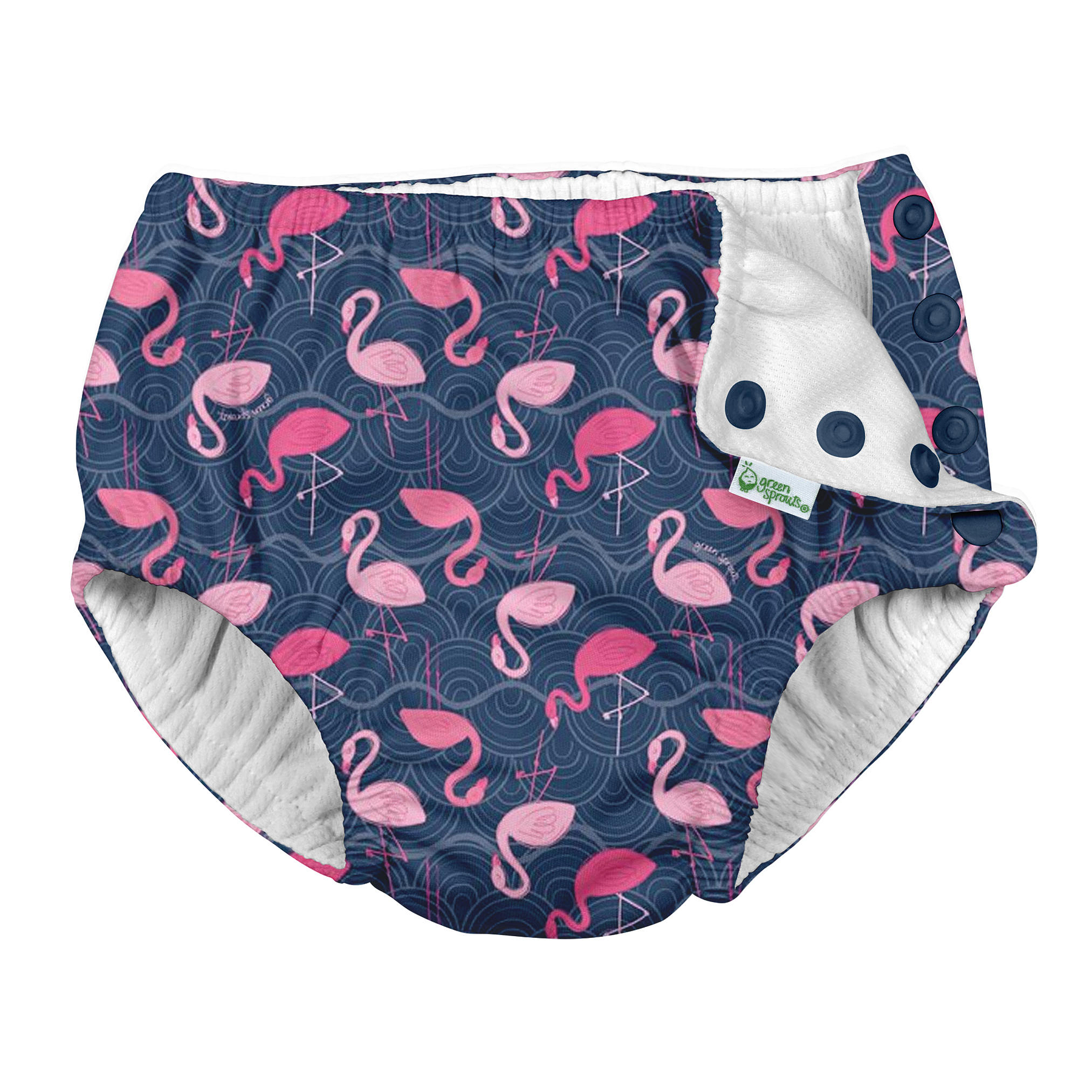 Traje De Baño Infantil Con Pañal de agua Reusable Navy Wavy Flamingo Iplay