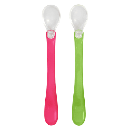 Cucharas con punta de Silicona Rosa Verde Green Sprouts