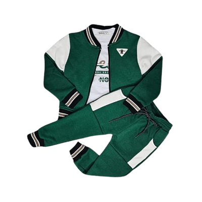 Conjunto Junior deportivo fj kids camiseta + sudadera + chaqueta - Verde