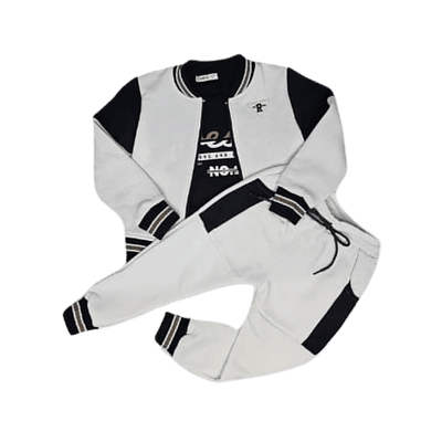 Conjunto Junior deportivo fj kids camiseta + sudadera + chaqueta - Blanco