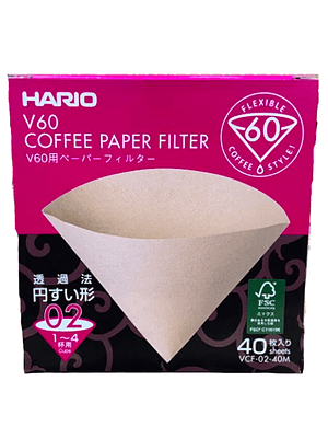 Filtro V60 Hario 02   40 unidades