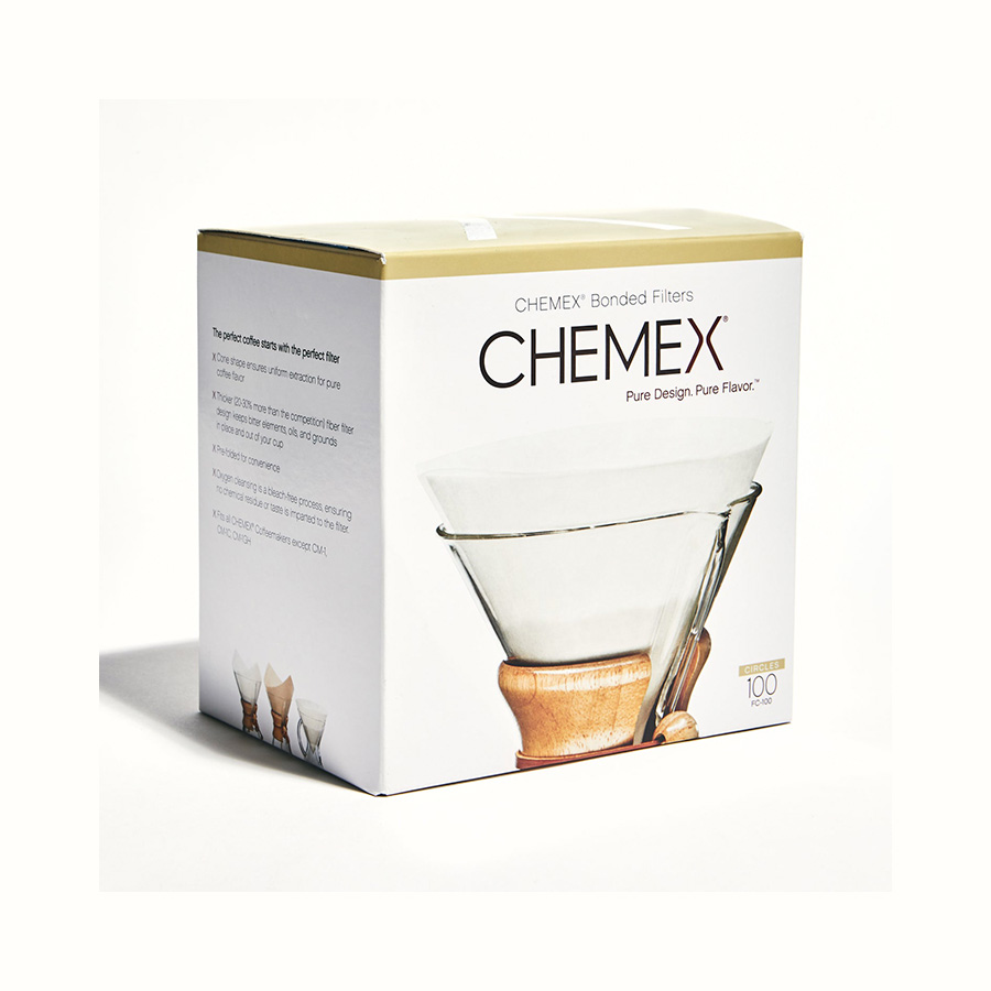 Filtros Chemex 6 cups 100 unidades.