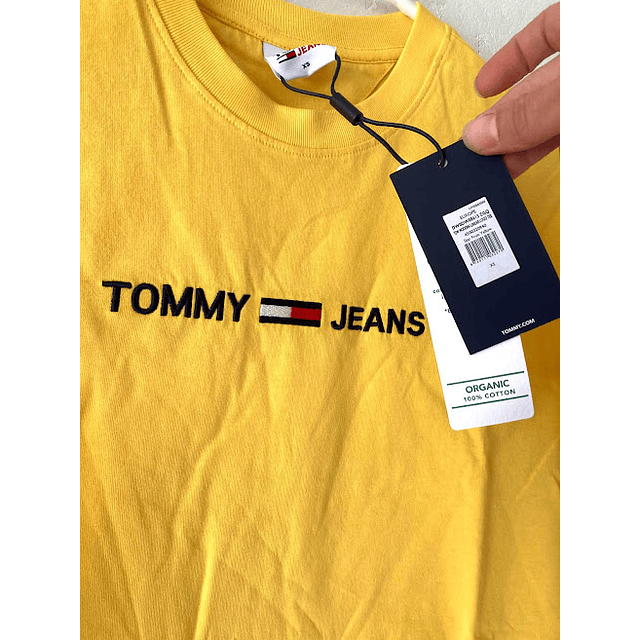 Polera crop Tommy Jeans linear logo