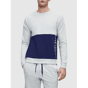 (L) Poleron hombre lounge Calvin Klein gris/azul