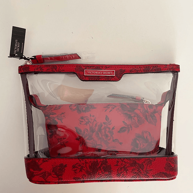 Duo Cosmetiqueros Victoria's Secret Rojo Floral