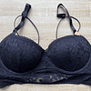 Bralette Pushup Victoria's Secret Pink Negro