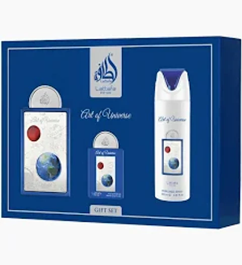 LATTAFA  SET ART OF UNIVERS 100 ML + 20 ML + DESODORANTE + PERFUMERO RECARGABLE UNISEX