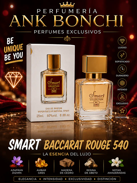 Smart 540 25ml ( dupe de baccarat rouge 540) unisex 