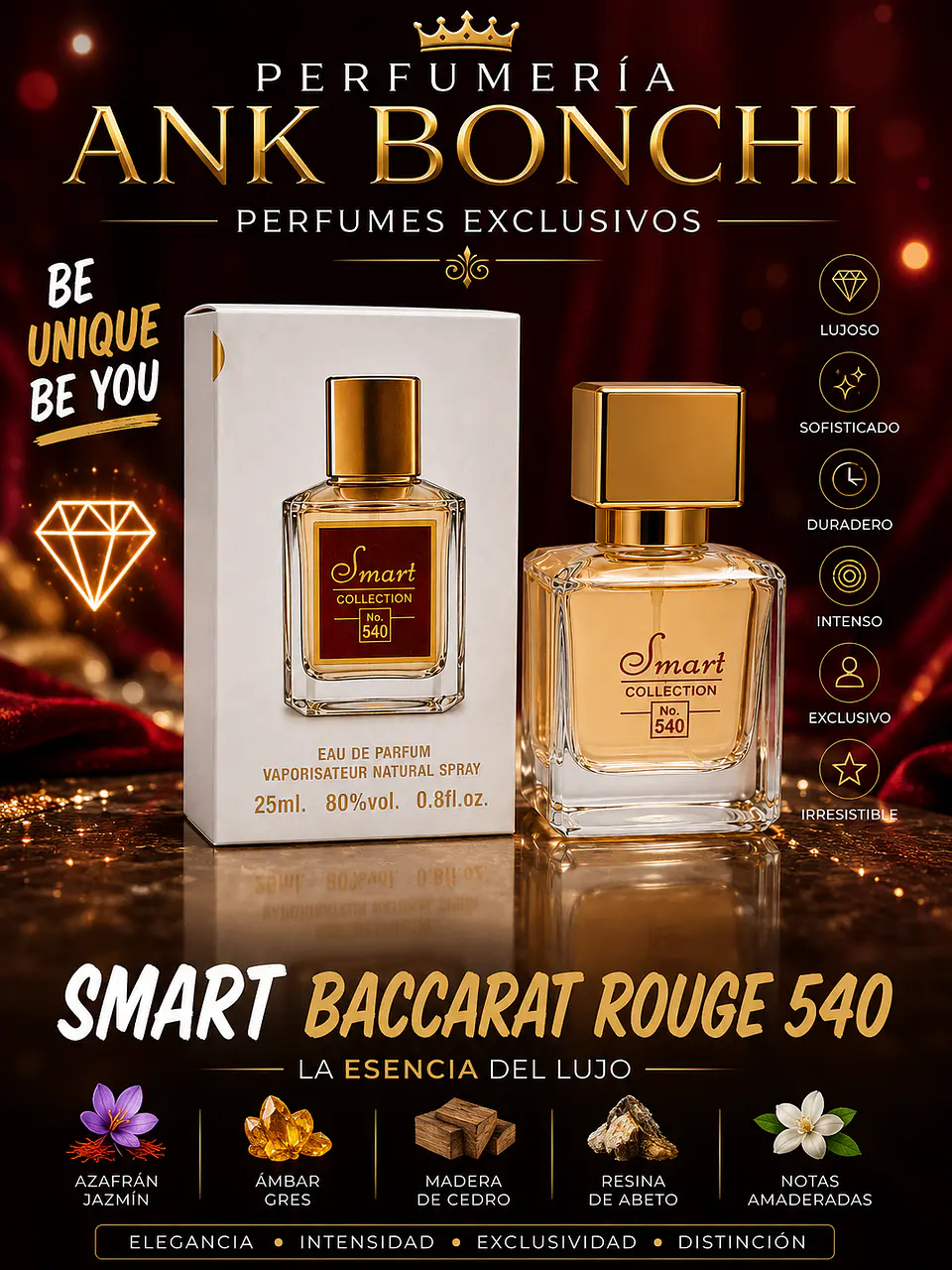 Smart 540 25ml ( dupe de baccarat rouge 540) unisex  1