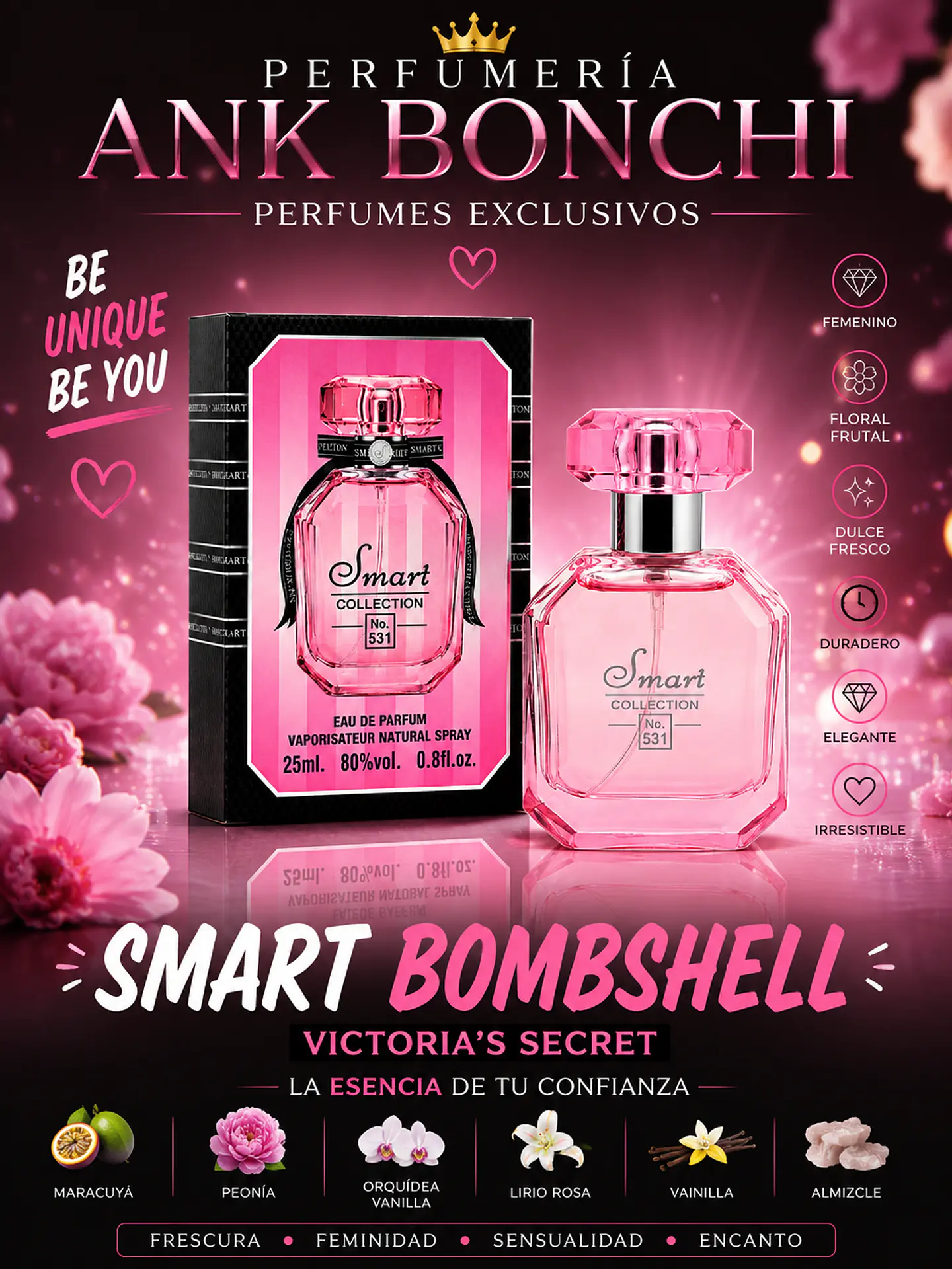 Smart 531 25ml dupe de bombshell VS mujer  1