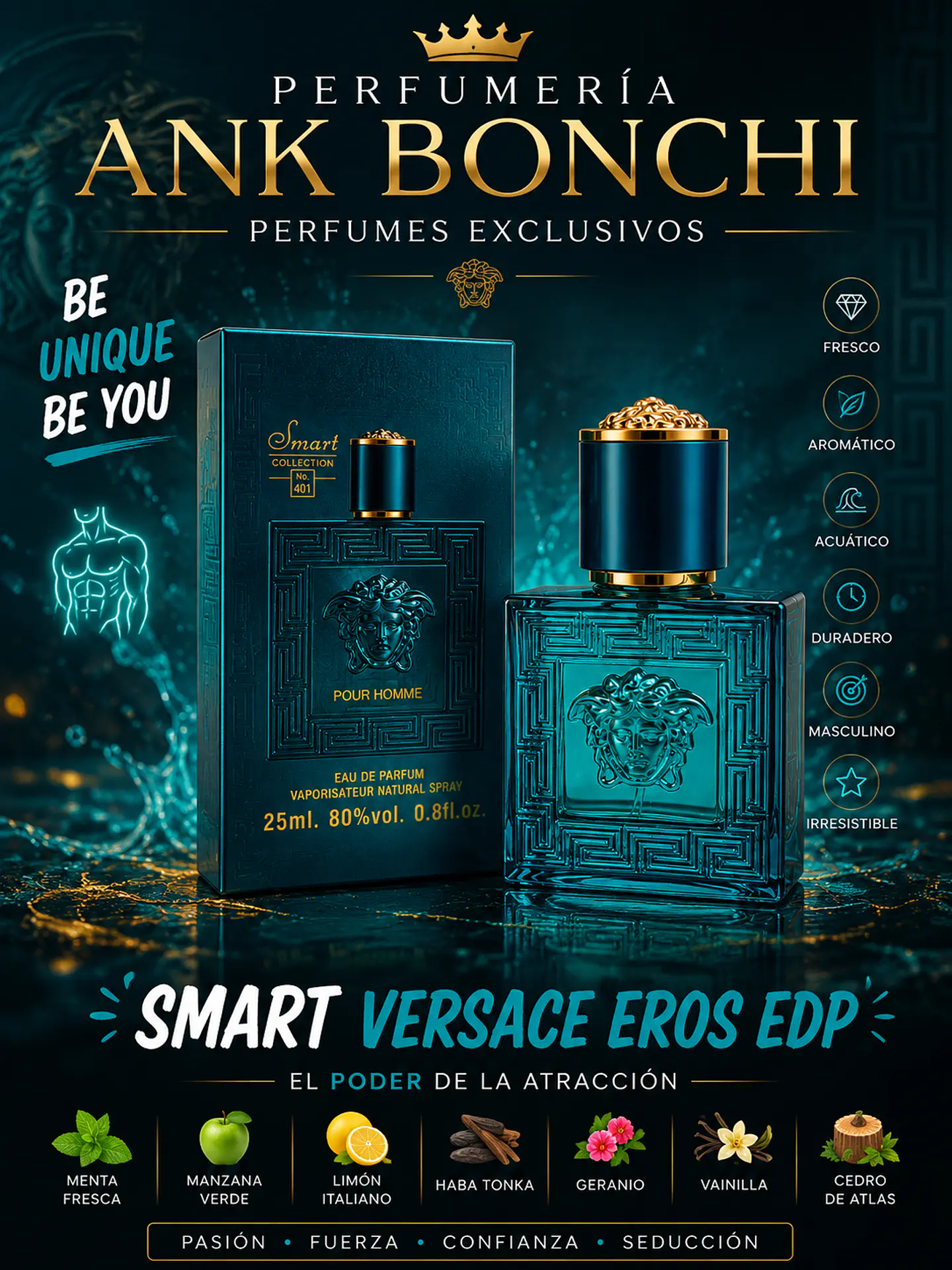 Smart 401 25ml (dupe de versace eros edp) hombre  1