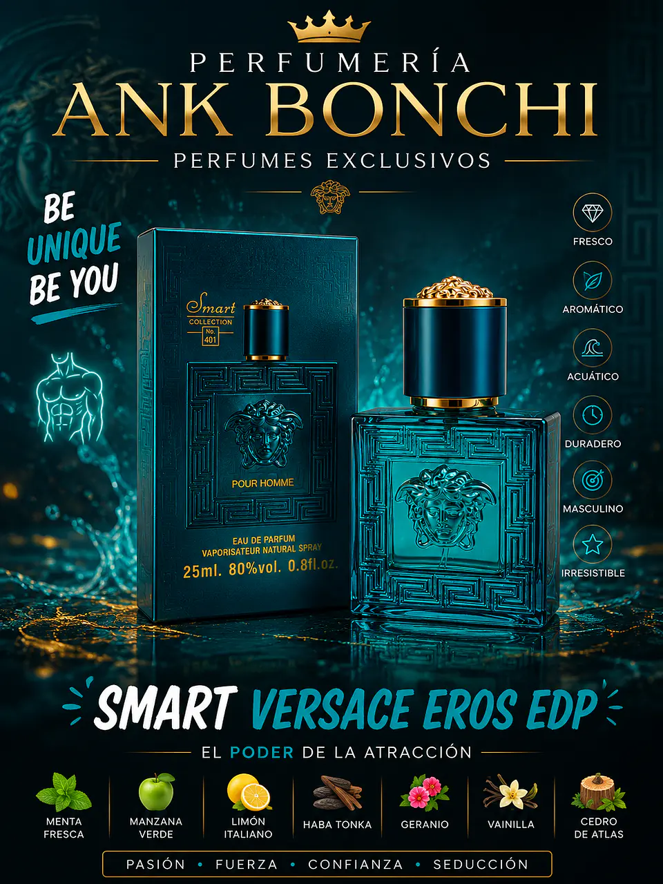 Smart 401 25ml (dupe de versace eros edp) hombre  1