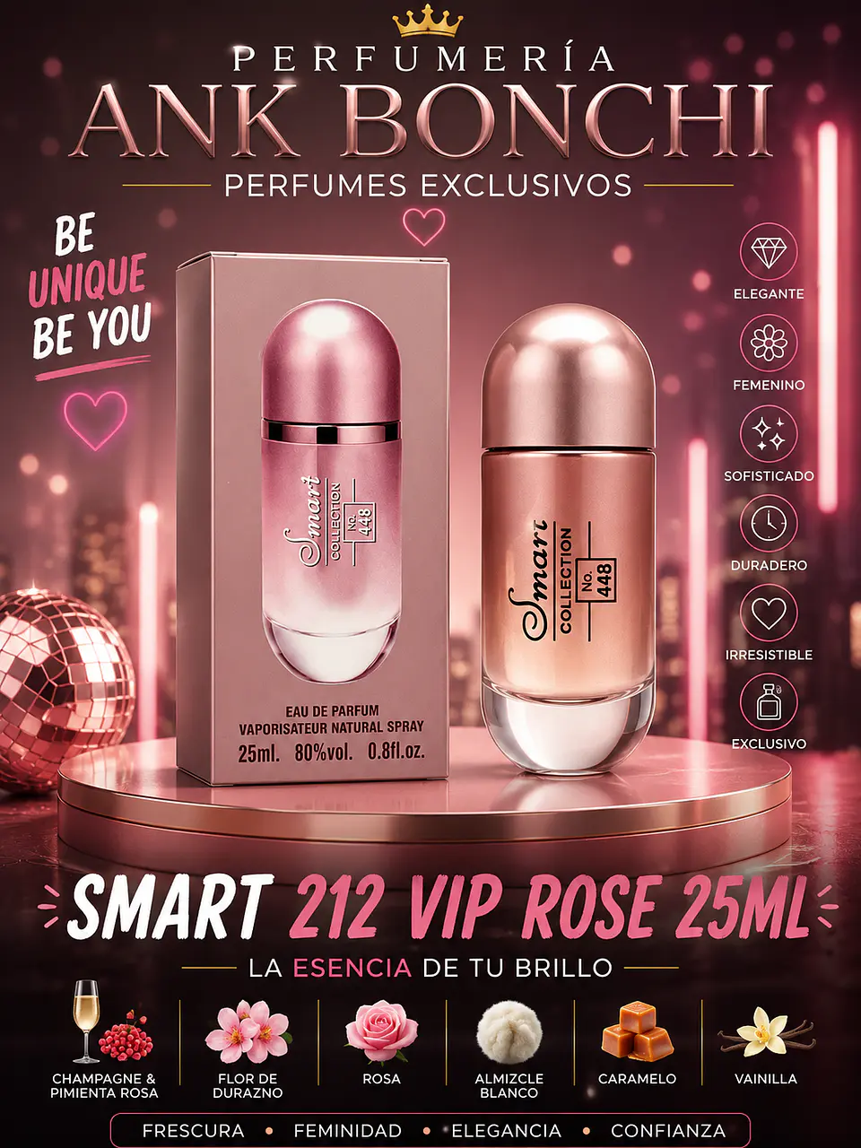 Smart 448 25ml (dupe de 221 vip rose) mujer  1