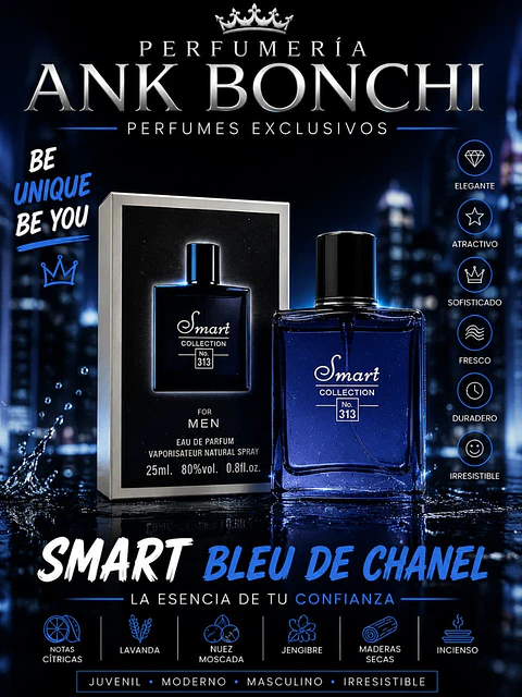 SMART 313 DUPE BLEU CHANNEL 25ML EDP (HOMBRE)