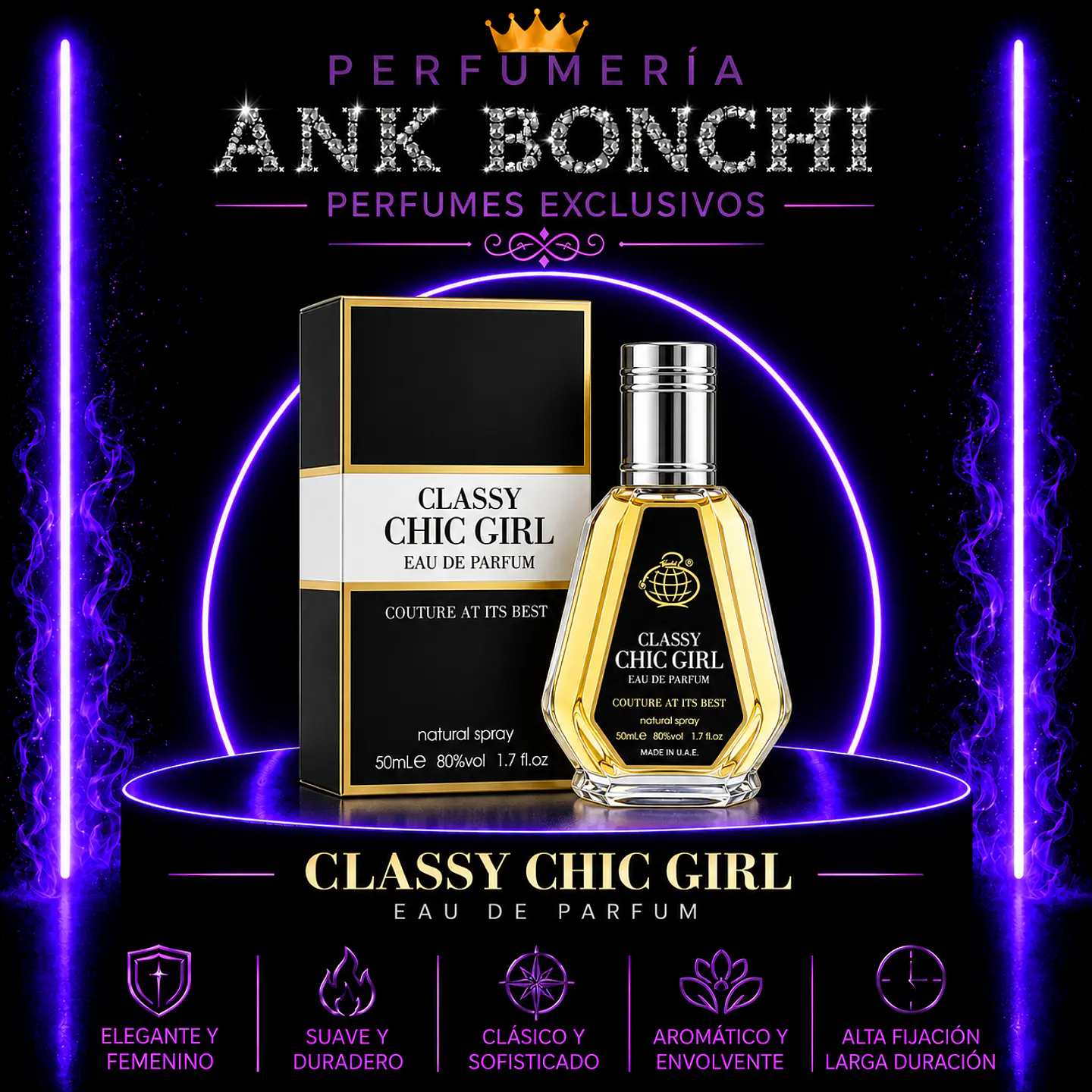 Fragrance World Classy Chic Girl Edp 50Ml Mujer (Carolina Herrera Good Girl) 1