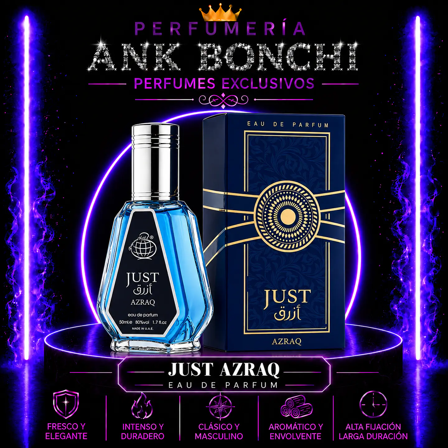 Fragrance World Just Azraq Edp 50Ml Hombre (Rabanne Invictus Victory Elixir) 1