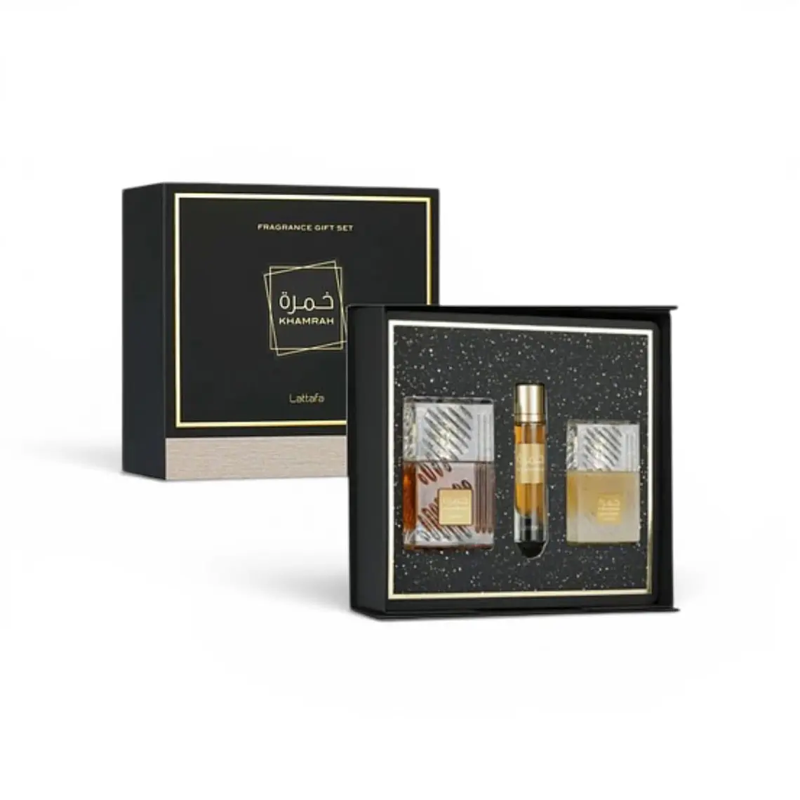Lattafa khamrah estuche 100 ml edp + 12 ml + mist 50 ml  1