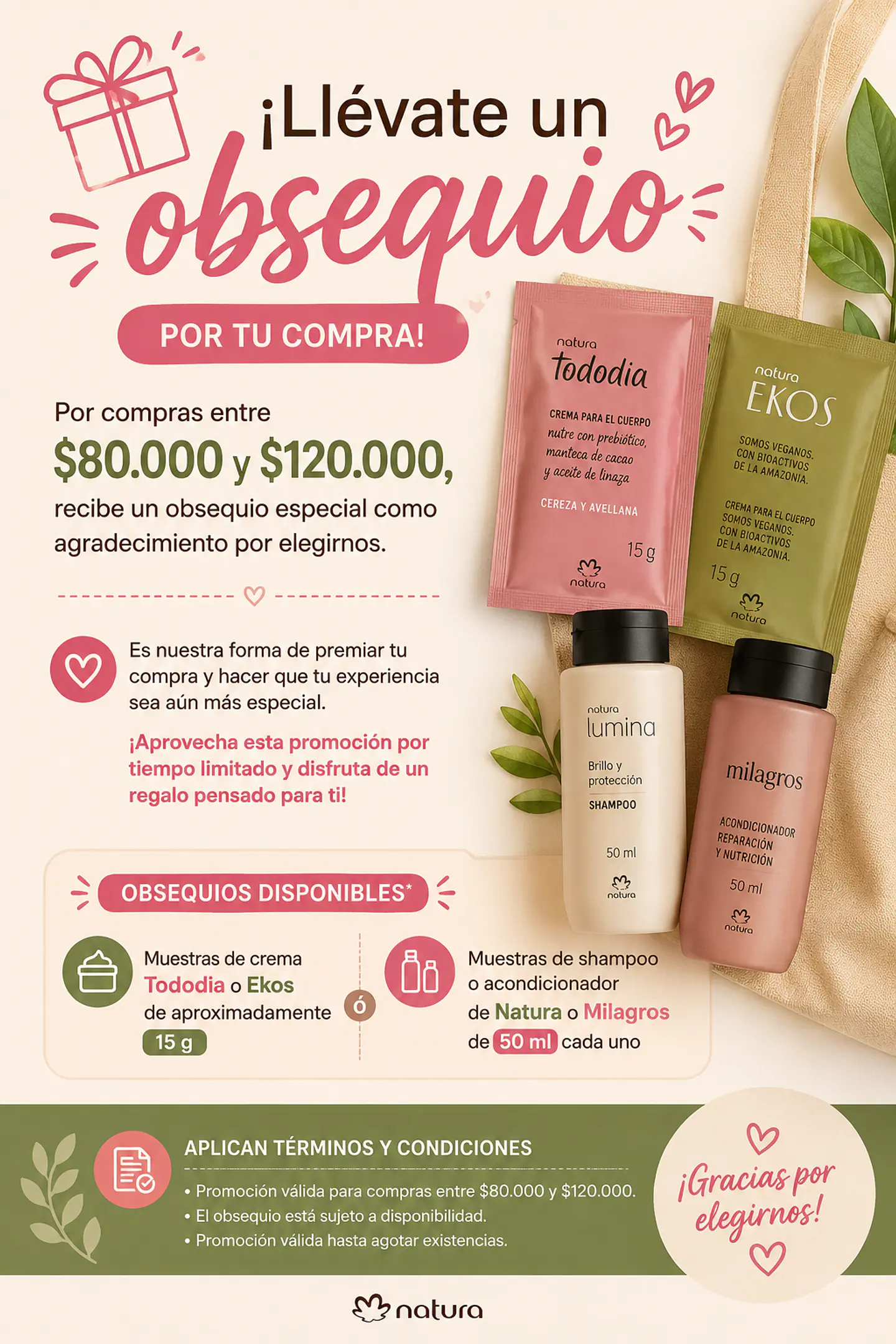 Obsequio por compras entre 85.000 a 120.000 1