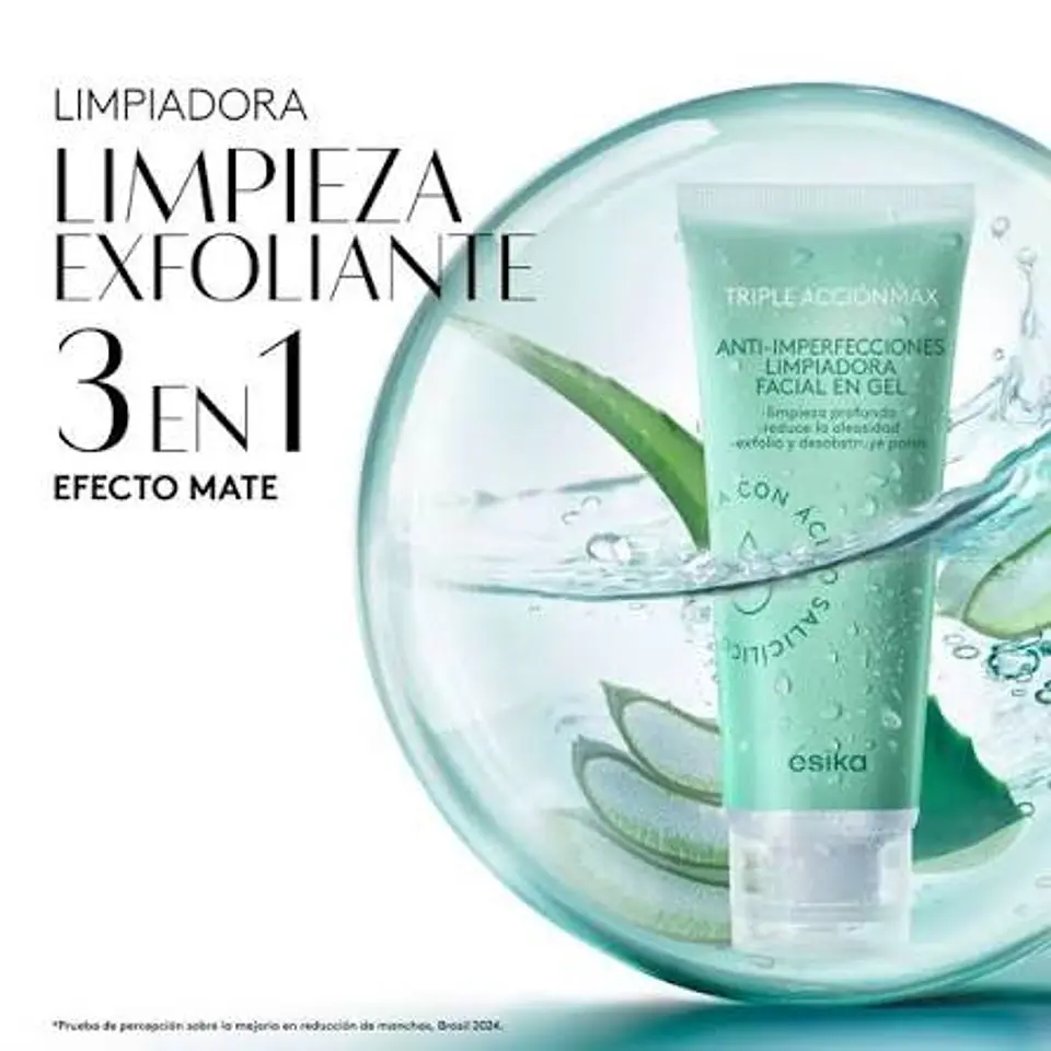 Limpiadora Facial en Gel Anti-imperfecciones Triple Acción Max de Ésika 1